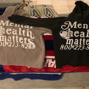 Mental Health Matters Graphic Hoodie - Black and Gray